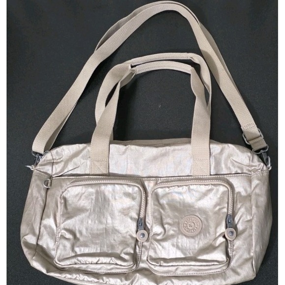Kipling Handbags - Kipling Cyrene Carry On Travel‎ Bag Crossbody Double Handle Metallic Rose Gold
